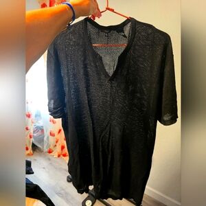 NYBaseo man's silk black shirt. Size Xl